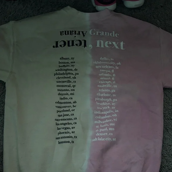 Ariana Grade Pink and Off White Crewneck - Picture 2 of 2